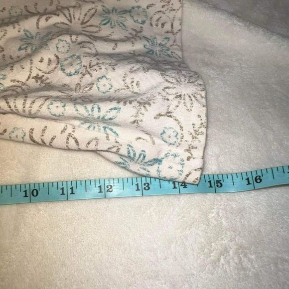 Woolrich Womens Cream Floral Tank Top Size Large V Neck Sleeveless Lounge - Picture 8 of 11